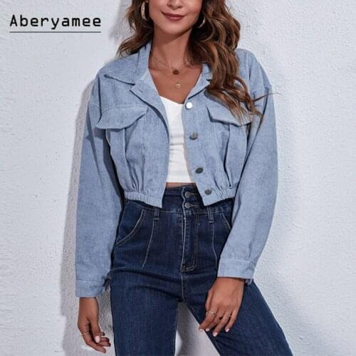 Женские короткие куртки Aberyamee China At AliExpress