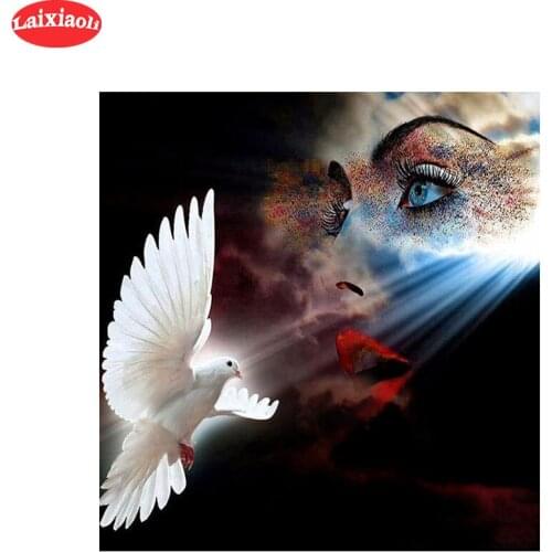 Diamond Painting Abstract art, sexy woman, flying bird 5d Cross Stitch Diamond Embroidery Mosaic Gift Home Decor artwork
