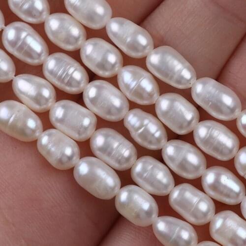 Factory Price 5.5-6mm Real Natural Freshwater Pearl Strand Rice Shape Beads For Jewelry Making