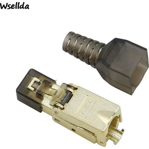 Cat8 Cat.6A Cat7 RJ45 Plug Shielded Die-Cast Metal Easy Field Termination Ethernet Adapter Patch Panel Connector