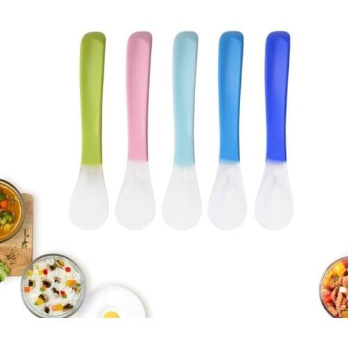 Baby Soft Silicone Spoon Candy Color Infant Spoon Cute Feeding Spoon Children Food Baby Feeding Dishes Feeder Appliance