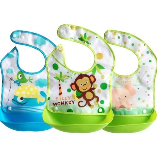 Baby Bibs Waterproof Removable Cartoon Smock Aprons Infant Feeding Burp Cloths Baberos Toddler Adjustable Saliva Bandana for Kid