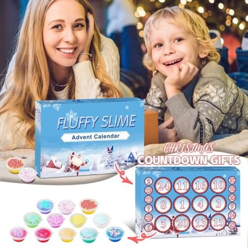 Christmas Children Gift Foaming Glue 24 Numbers Advent Day Countdown Gift Calendars Festive Party Natal Surprise Gift Blind Box