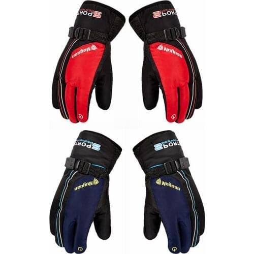Mens Winter Warm Gloves Thickened Plus Velvet Windproof Warm Outdoor Sports Cycling Ski Gloves Mountaineering Hiking Gloves