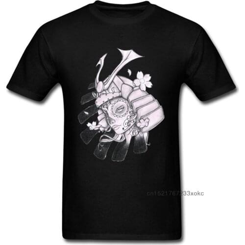 Birthday T-shirts Retro Day Of The Dead Samurai T Shirt Cool Men Tshirts Japan Style Clothes Summer Cotton Tops Hero Tees Black