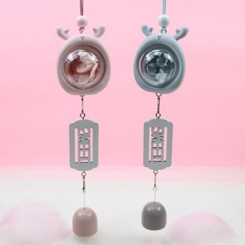 Ins new style girl heart eternal flower wind chime pendant cute deer girl bedroom decoration childrens room hanging jewelry