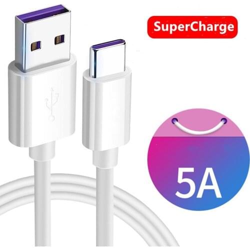 USB C Cable 5A Supercharge USB Type C Cable for Huawei P30 P20 Pro Mate20 10 Pro P10 Plus lite Quick Charging Fast Cable