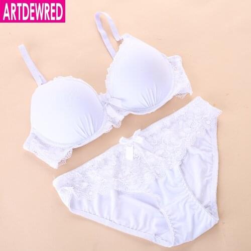 ARTDEWRED New Women Lace Underwear Push Up Side Support Plunge Bra and Panty Set Lingerie Plus Size Bras Briefs Sets 90-110 CDE