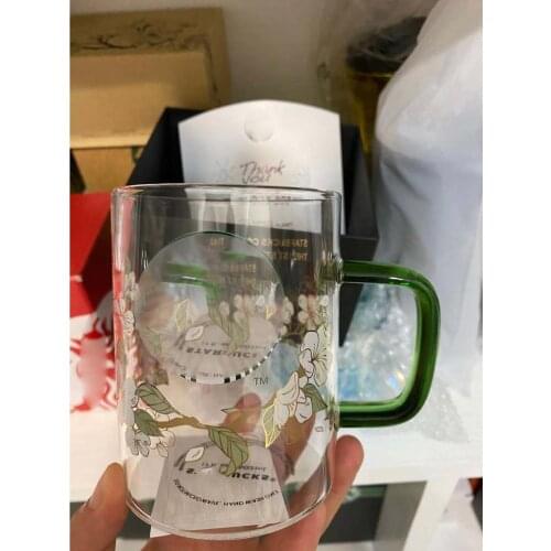 Korea Ewha Glass Cup Coffee Cup with Handle Cute High Silicon Borosine Glass Drink Mug Fashion Gift for Men and Women