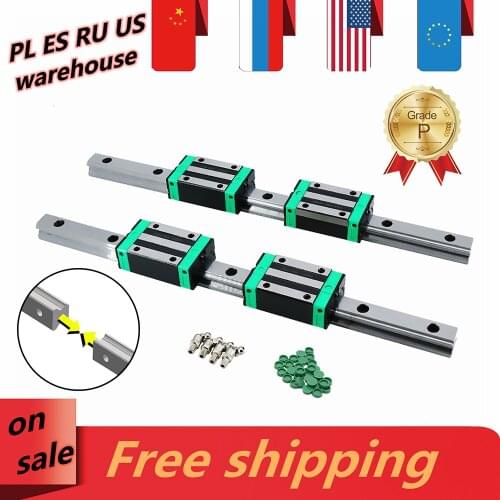 CNC Linear Guides 2 pcs 2000-4000mm linear rails HGR20 HGR25 docked rail + 4 pcs HGH25CA HGH20CA slides carriages Grease nipple