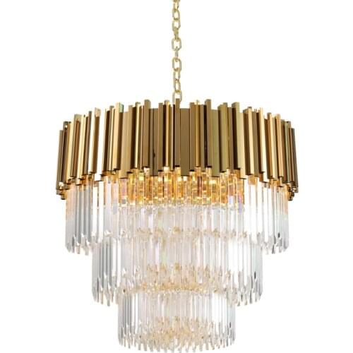 Manggic luxury stainless steel crystal chandelier for living room Modern gold crystal chandelier LED lights