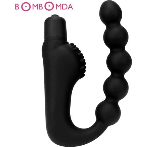 Man Anus Toys Silicone Anal Beads Plug Vibrator,Male Prostate Massager,G-spot Dildo Vibrator,Adult Butt Plug Masturbation Toy O3