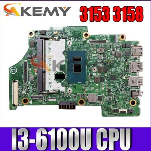 NEW CN-004R7J 004R7J 04R7J mainboard For DELL INSPIRON 3153 3158 Laptop Motherboard I3-6100U SR2EU 14296-1
