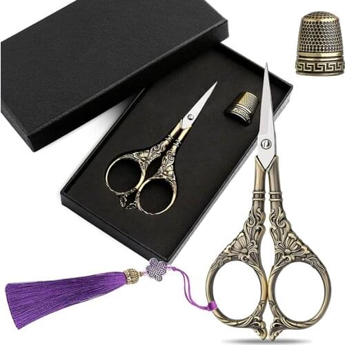 KAOBUY Embroidery Scissors Retro Scissor Stainless Steel High Quality Suitable for Professional Tailor Sewing and Quilting