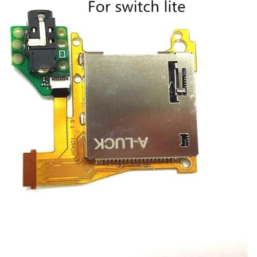 Original For NS Switch Lite Game Card Slot Socket with Headset Headphone Board Game Card Socket Repair Parts With Board