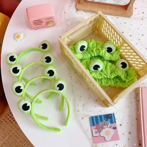 2020 New Women Funny Headband Creative Frog Eye Elastic Hair Bands Soft Solid Girls Hairband Hair Accessories