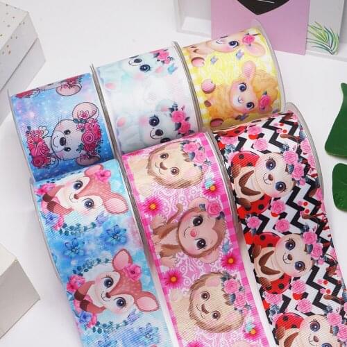 DIY Handmade Materials Printed Grosgrain Ribbon 50 Yard Per Size 56758