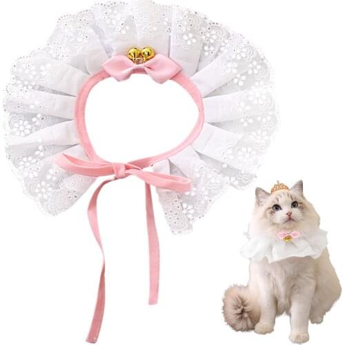 Luxury Bowknot Pet Collar Lace Bibs Cute Lace Pet Collar Bib Lovely Dog Cat Necklace Decor Pet Bandana Collars For Small Dog