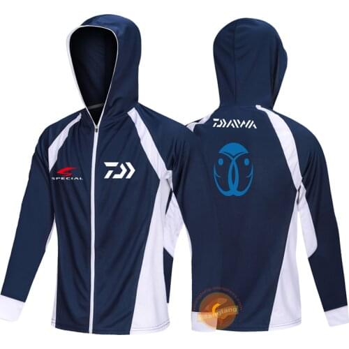 2021 Summer New DAIWA Long Sleeve Fishing Shirt Quick Dry Fishing Clothing Anti-UV Sunscreen Hiking Fishing Clothes