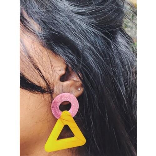 Earrings Geometric Triangle Head Green Plant Potted Cute Mushroom Sushi Witch Moon Hanging Food Ghost Night Sky Earrings women