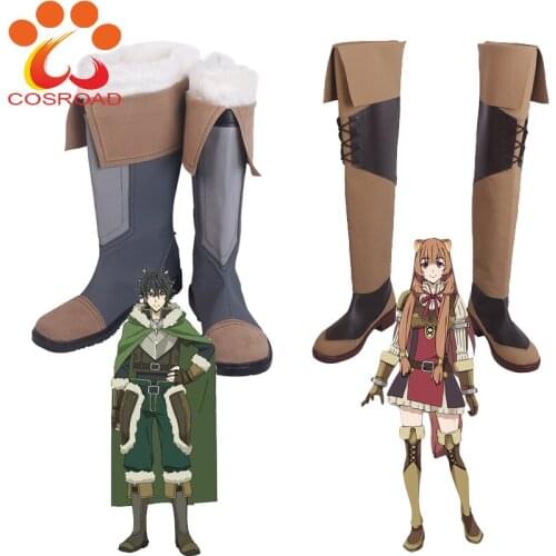 Cosroad The Rising of the Shield Hero Cosplay Boots Naofumi Iwatani Shoes Raphtalia Boots Men Women Halloween Shoes