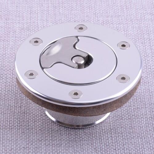 1 Set Universal Silver Aluminum Alloy Aircraft Style Fuel Filler Neck Cap Pop Up Gas Tank Cover for Car Flush Mount
