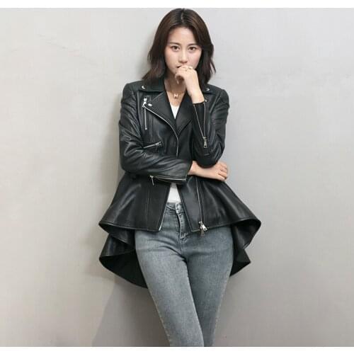 2021 Spring Autumn Chic womens Genuine leather jackets High quality sheepskin Real leather coat C625A