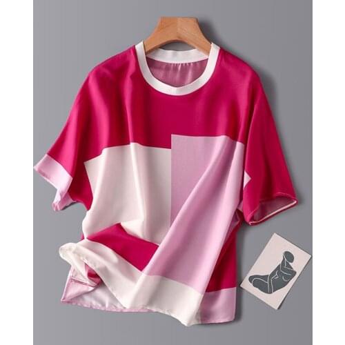 Oversized 3XL Patchwork Women T-Shirts Summer New 2021 O-Neck Short-Sleeved Elegant Office Lady Pulls Tops Tees