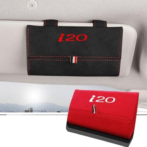 1pc Auto Accessories for Hyundai I20 Flocking Auto Sunglasses Case Holder Organizer Car Glasses Box Storage Holder