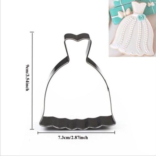 1pcs Wedding Dress Cookware Baking Tools For Cake Stainless Steel Cookie Cutter Biscuit Mould reposteria Bake Kitchen Accessory