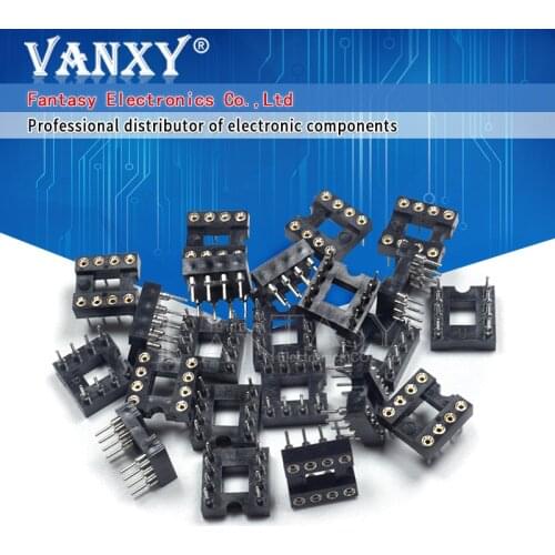 20pcs DIP-8 Round Hole 8 Pins 2.54MM DIP DIP8 IC Sockets Adaptor Solder Type 8 PIN IC Connector