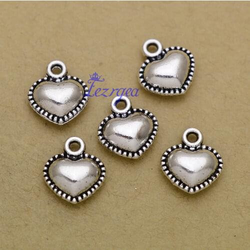20pcs/lot--13x12x5mm, Antique silver plated 3D Heart charms,DIY supplies, Jewelry accessories