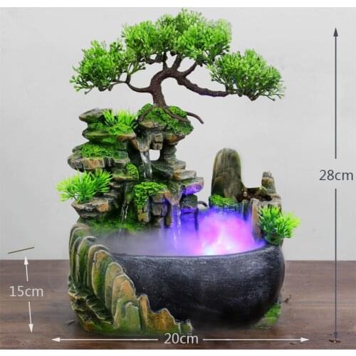 2021 Creative Desktop Mini Rockery and Flowing Water Ornaments, Fish Tanks, Fish Ponds, Humidification and Lucky Beach Ornaments