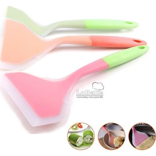 3pcs semi-transparent wide head T shape silicone shovel spade silicon scoop for nonstick fry pan kitchen baking cooking utensils