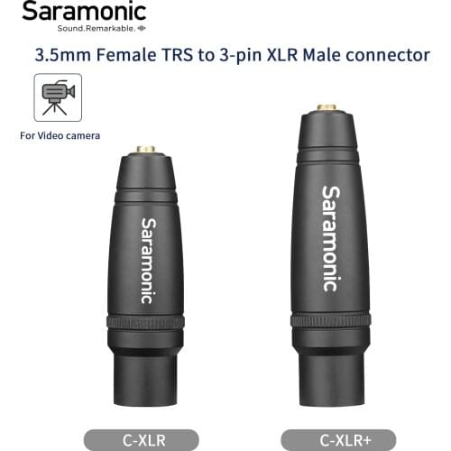 Saramonic C-XLR 3.5MM female TRS TO XLR male audio adapter on professional video cinema cameras audio recorders mixers and more