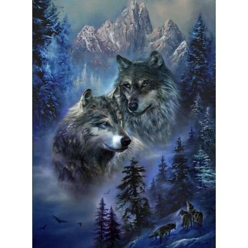 Full Square/Round Drill 5D DIY Diamond Painting Animal wolf 3D Embroidery Cross Stitch pattern Rhinestone Home Decoration FG1888