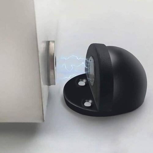 Stainless Steel Rubber Door Stopper Magnetic Invisible Door Stopper No Need Punch For Door Floor Hidden Installation Door Stop