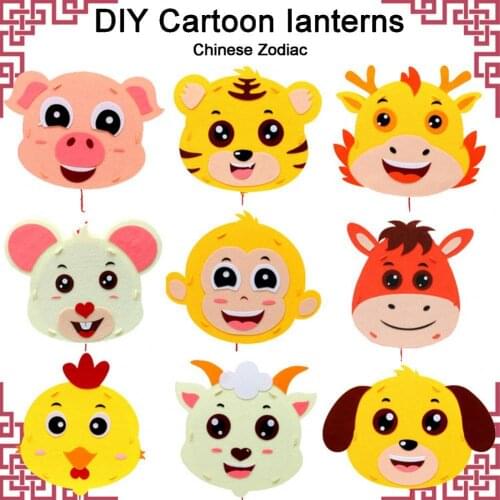 Lantern DIY Material Easy to Assembly Parent-child Interaction Non-woven Fabric Lantern Material Package Toy for Mid-autumn Fest