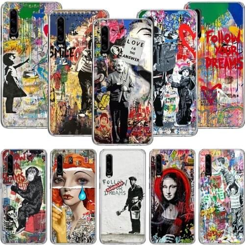 Banksy Graffiti Art Phone Case For Huawei P30 P40 P20 P10 Mate 20 10 30 Lite Pro P Smart Z Plus Printing Cover Coque Shell