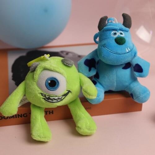 Monsters Inc Toy Sullivan Disney Keychain Plush 11cm Mr.Q Mike Cartoon Models Kawaii Holiday Gift Kids Dolls Girls For Backpacks