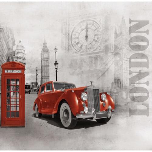 JMINE Div 5D old Car London Street Clock Full Diamond Painting cross stitch kits art Scenic 3D paint by diamonds