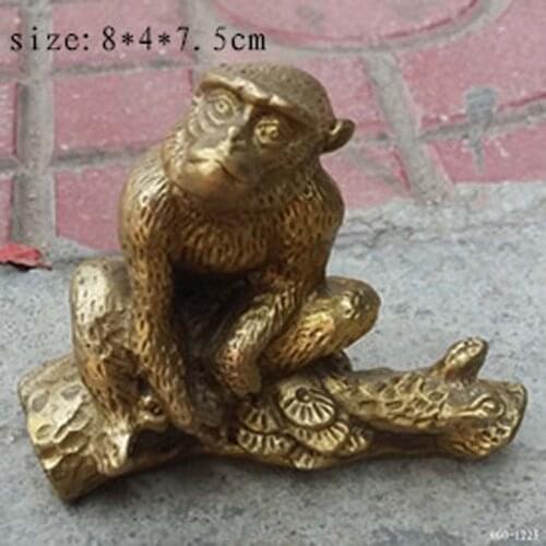 Chinese brass zodiac monkey mascot small ornament adornment very good
