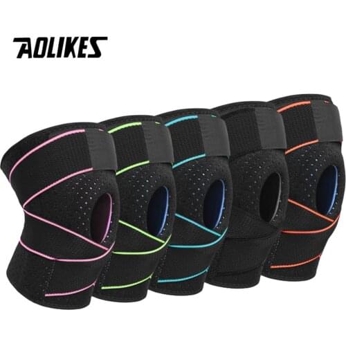 AOLIKES 1PCS Knee Brace Non-Slip Open-Patella Brace with Adjustable Strap & Side Stabilizers Knee Support for Joint Pain Relief