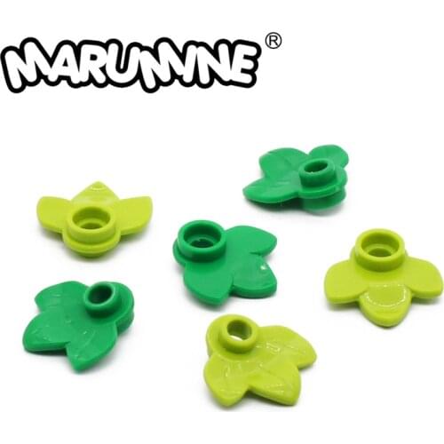 Marumine 50PCS MOC Blocks Pumpkin Leaf City Stalk Grass Flower City Part Classic Bricks Plant Construction Pieces Toys for Kids