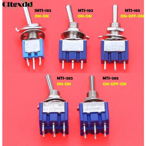 Cltgxdd 1Pcs Miniature Mini Toggle Switch 6A 125V AC 3pin 6pin ON-ON SPDT 2 Position & 3 Position ON-OFF-ON 2P2T DPDT Switche