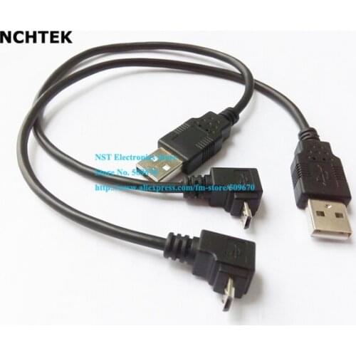 NCHTEK High Quality UP Angled 90 degree Micro USB Data Charge Cable for i9500 i9300 N7100 S2 I9100/Free Shipping/2PCS