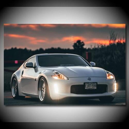 Nissan 370z Racing Cars Headlights Front View Vehicles Wallpaper Posters and Prints Wall Art Canvas Paintings For Home Decor
