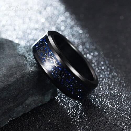 SINLEERY Black Dragon Stainless Steel Rings Couple Love Rings Jewelry Gift for Women Men Wedding Band Ring 2021 trend JZ227 SSK