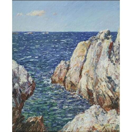 Rocks Isle of Shoals Wall art picture oil paintings on canvas Landscapes seascapes Moder artwork Impressionism Hand painted