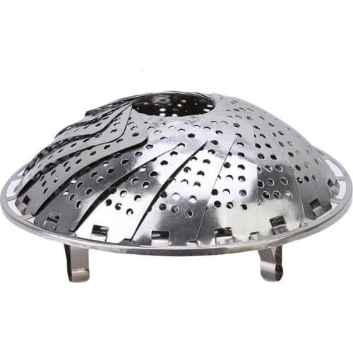 Folding stainless steel steamer dish Lotus plate magic retractable folding kitchen leaching plate steamer fruit plate